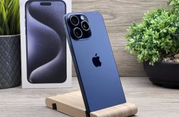 Hibátlan iPhone 15 Pro Max Blue Titanium 256GB 2 ÉV Garanciával 92%