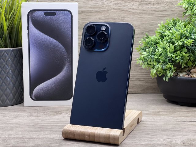 Hibátlan iPhone 15 Pro Max Blue Titanium 256GB 2 ÉV Garanciával 92%
