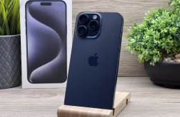 Hibátlan iPhone 15 Pro Max Blue Titanium 256GB 2 ÉV Garanciával 92%