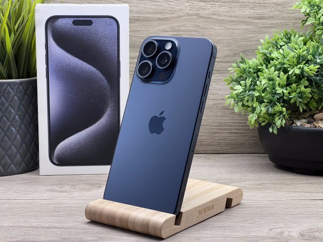 Hibátlan iPhone 15 Pro Max Blue Titanium 256GB 2 ÉV Garanciával 92%