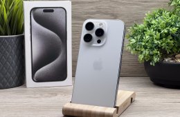 Hibátlan iPhone 15 Pro White Titanium 128GB 2 ÉV Garanciával 91%