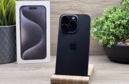 Hibátlan iPhone 15 Pro Black Titanium 256GB 2 ÉV Garanciával 92%