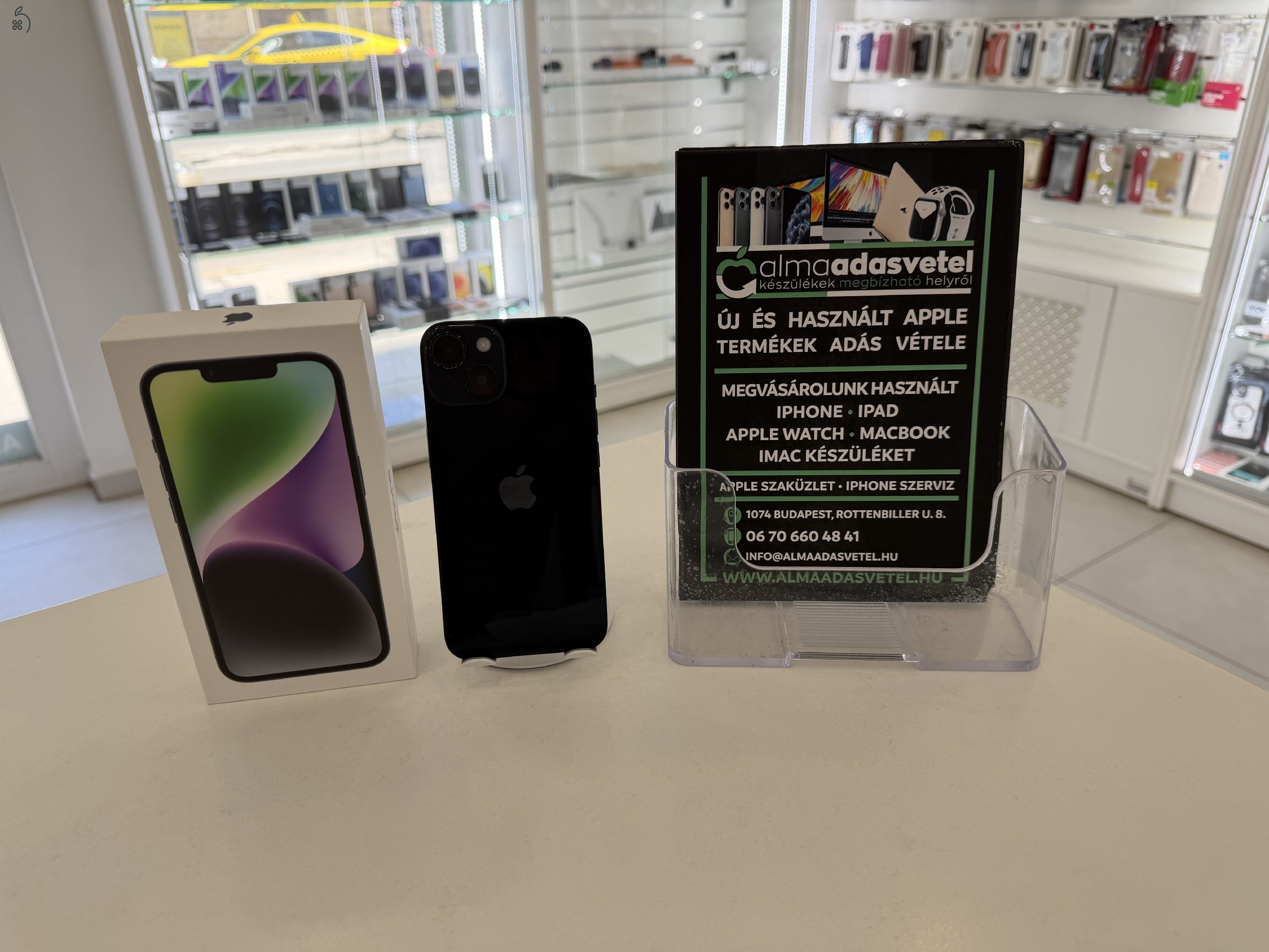 iPhone 14 256GB One Függő Használt/1-3 hónap gar./Akku 85%/p4831