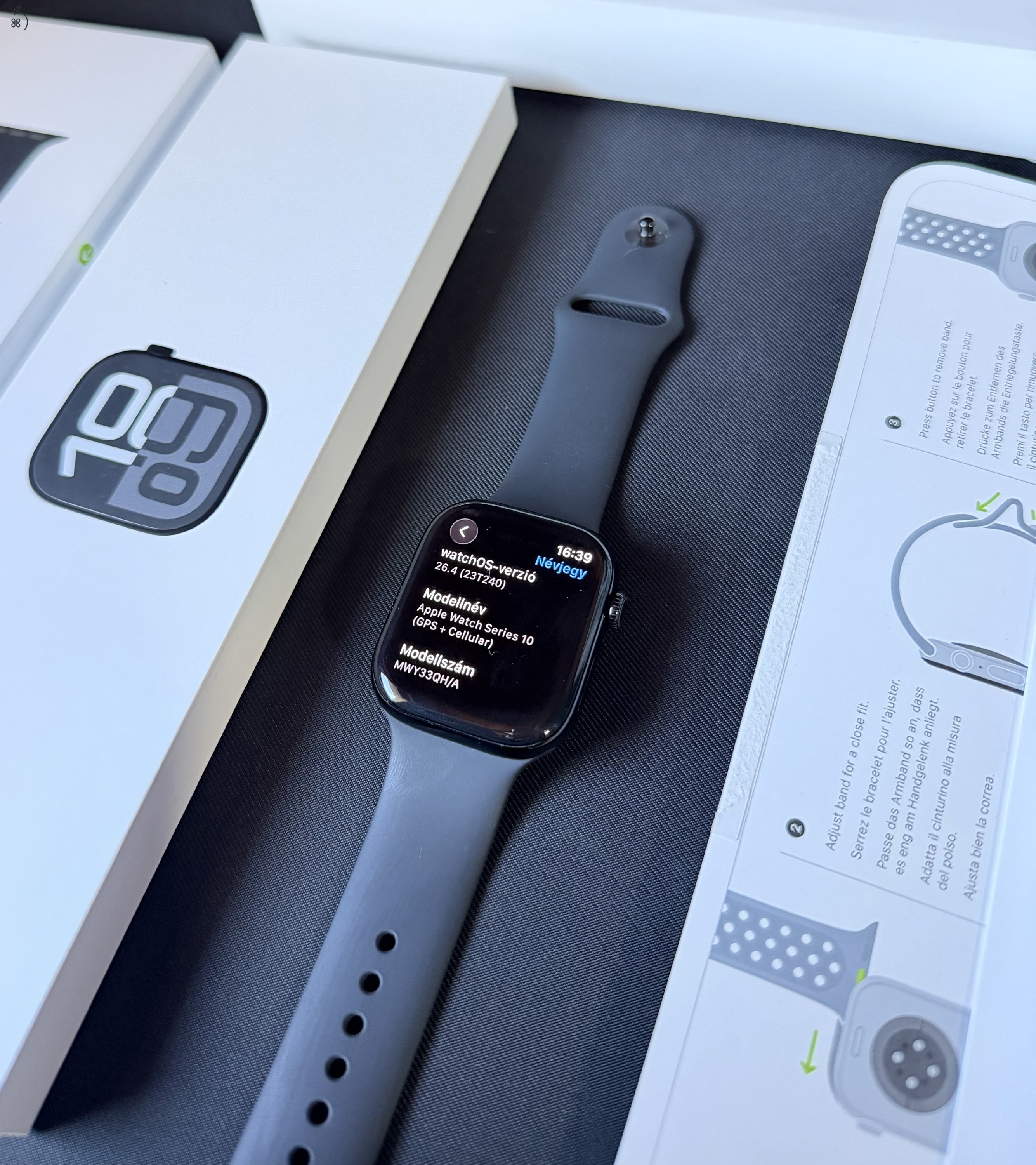 Apple Watch S10 46mm GPS+Cellular Jet Black - 2027.10-ig Garancia!