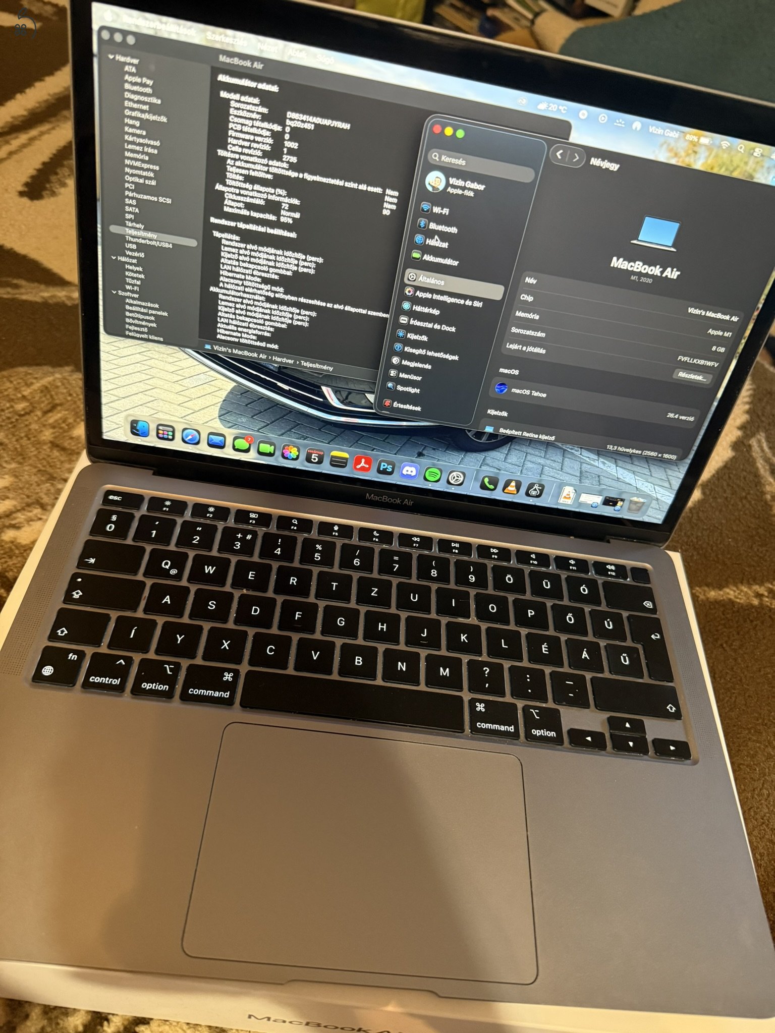 Macbook Air M1, magyar kiosztású billentyűzet