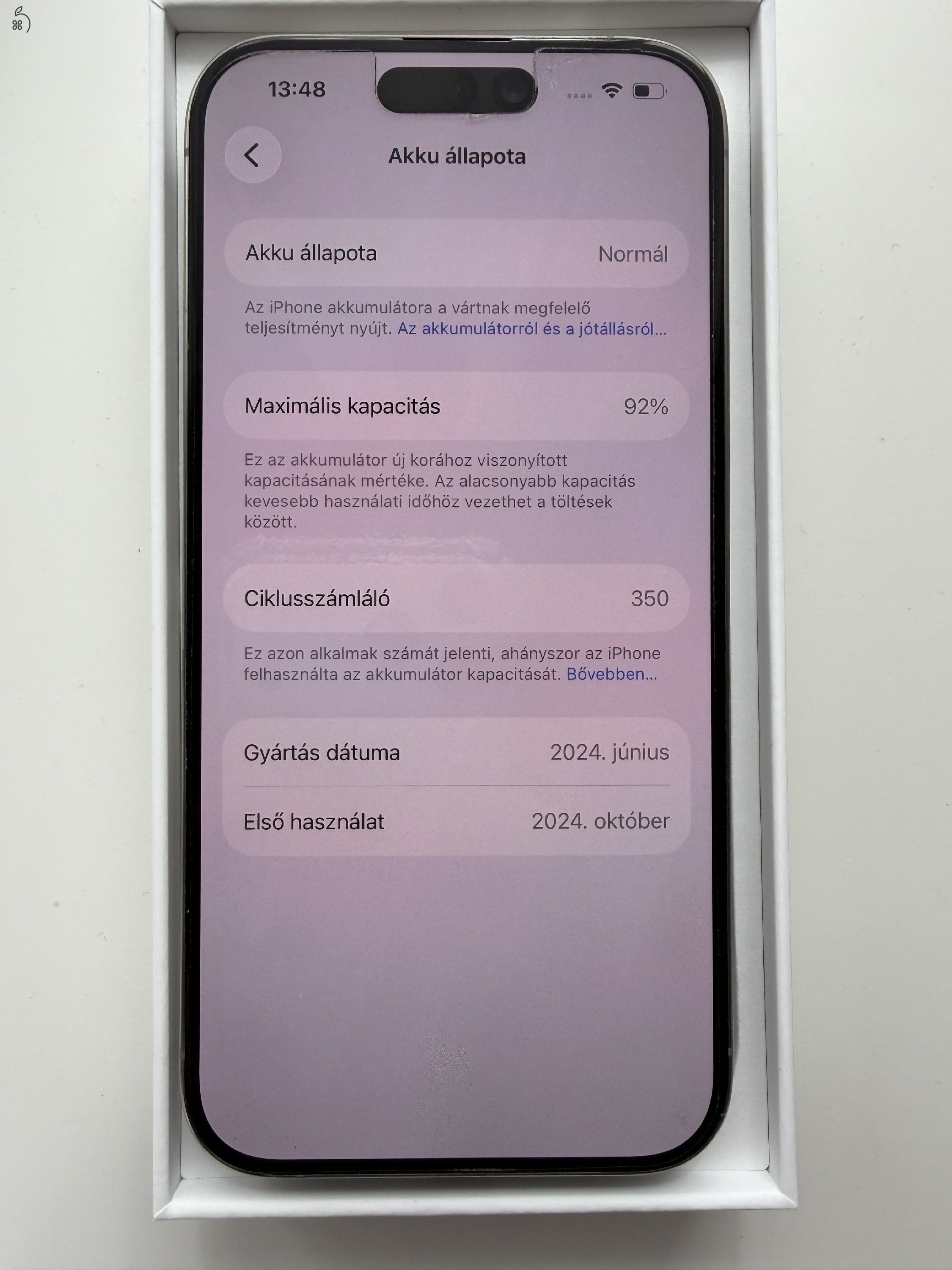 iPhone 15 Pro 128GB Natúr Titán Karcmentes