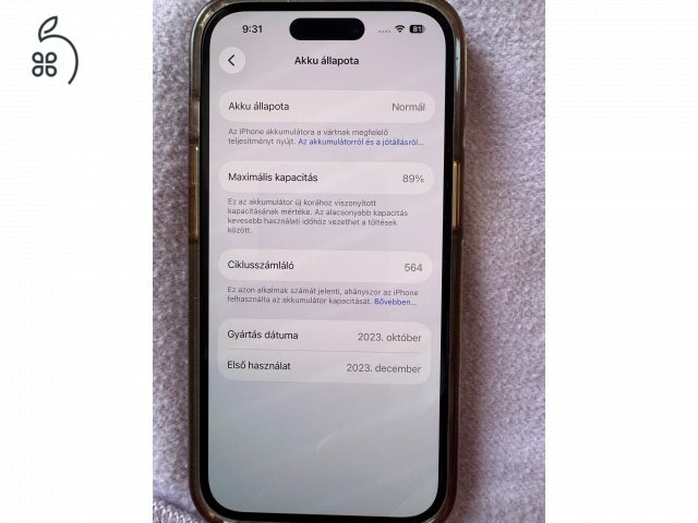 Eladó iPhone 15 128 GB fekete