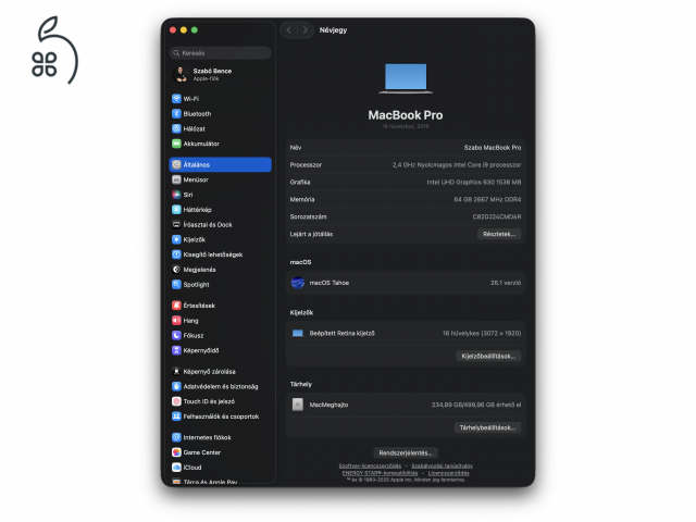 Apple MacBook Pro 16” (2019) – i9 / 64GB RAM / Radeon 5500M