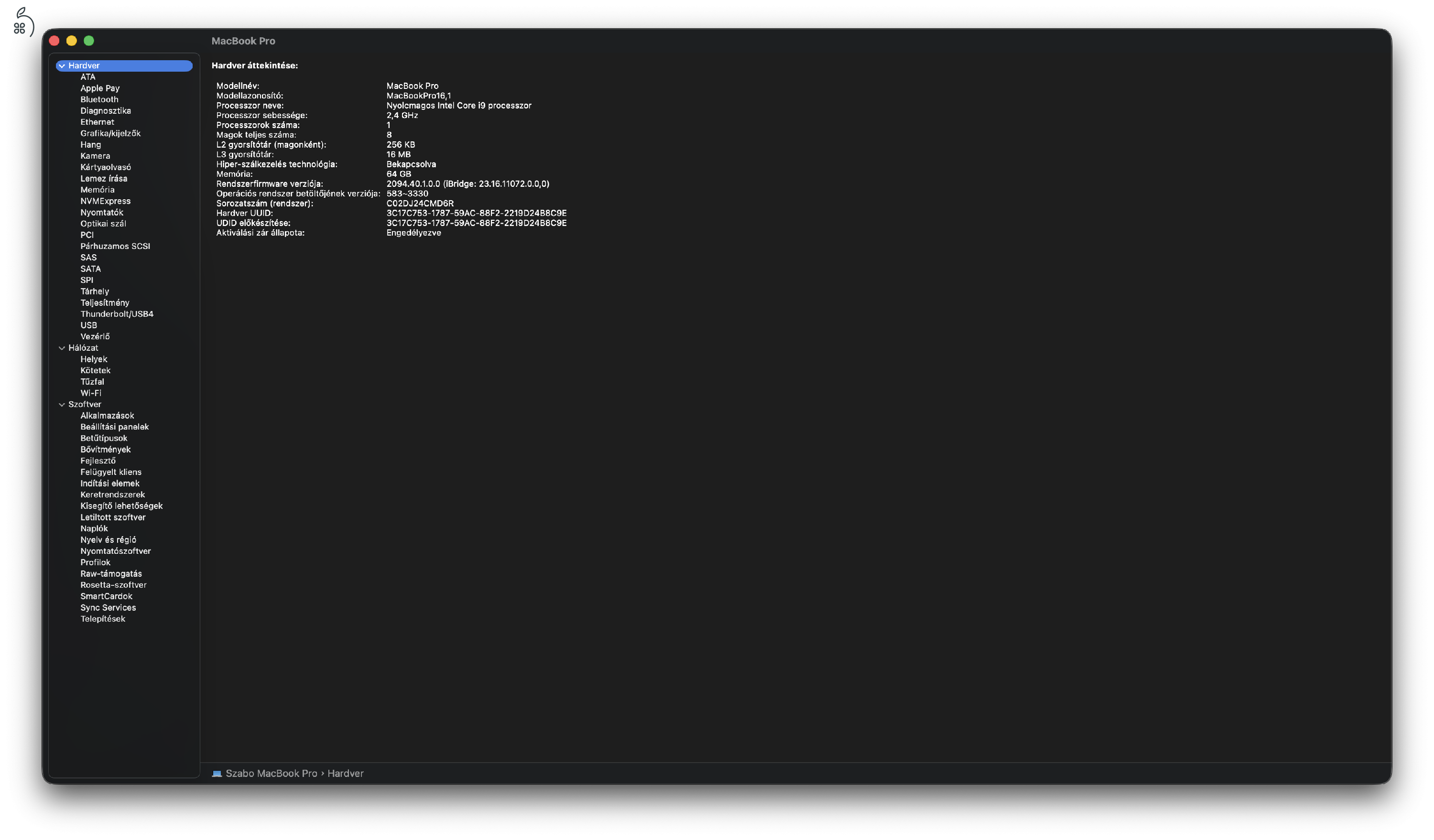 Apple MacBook Pro 16” (2019) – i9 / 64GB RAM / Radeon 5500M