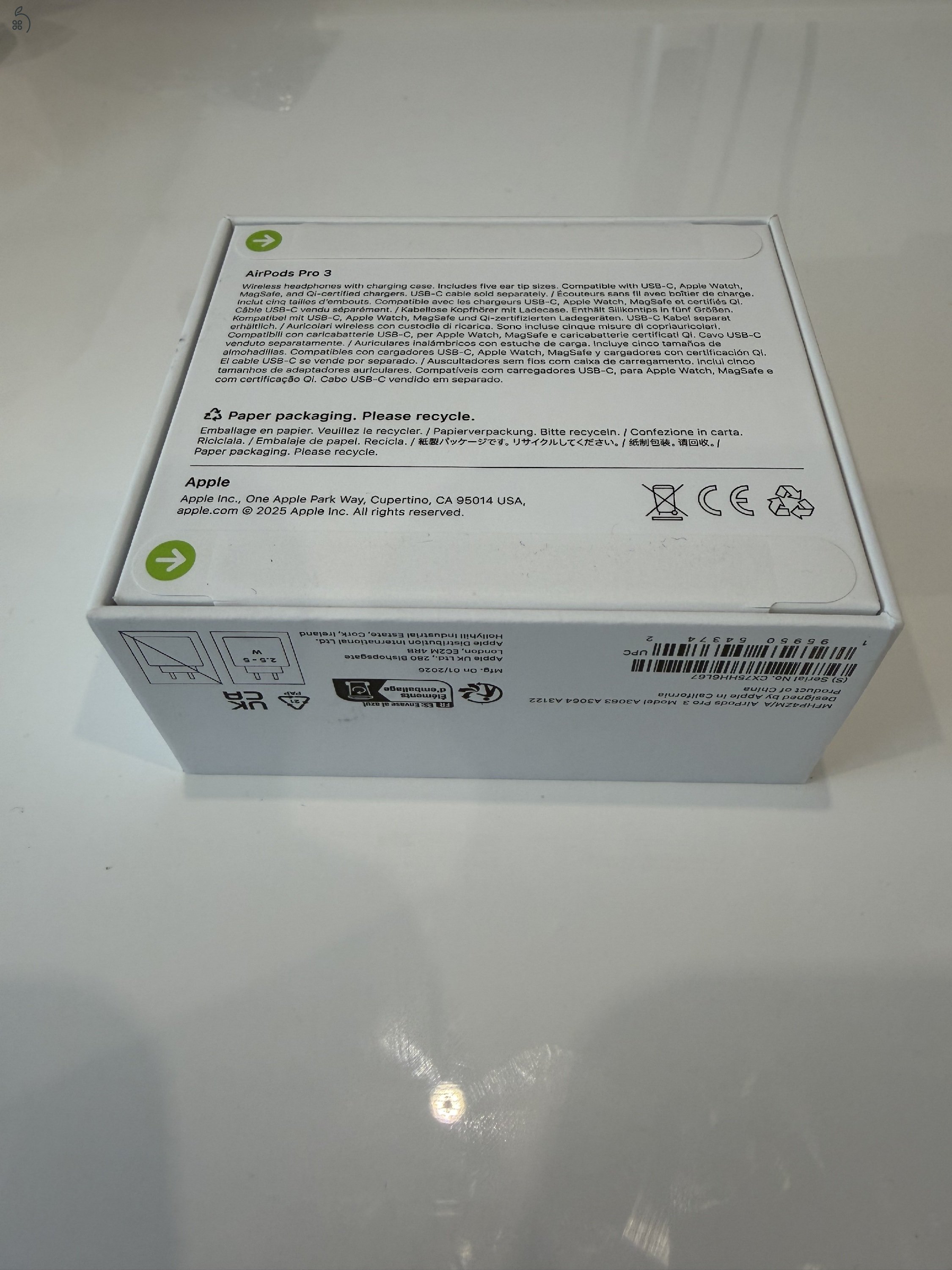 RAKTÁRON Apple AirPods Pro 3 USB-C Bontatlan / 1 év gari