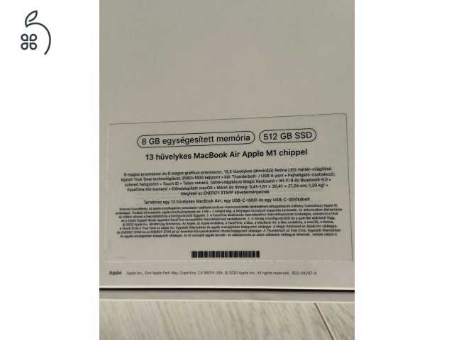 hibátlan, karcmentes MacBook Air M1, 2020, 512 GB SSD, 8 GB RAM, rose gold