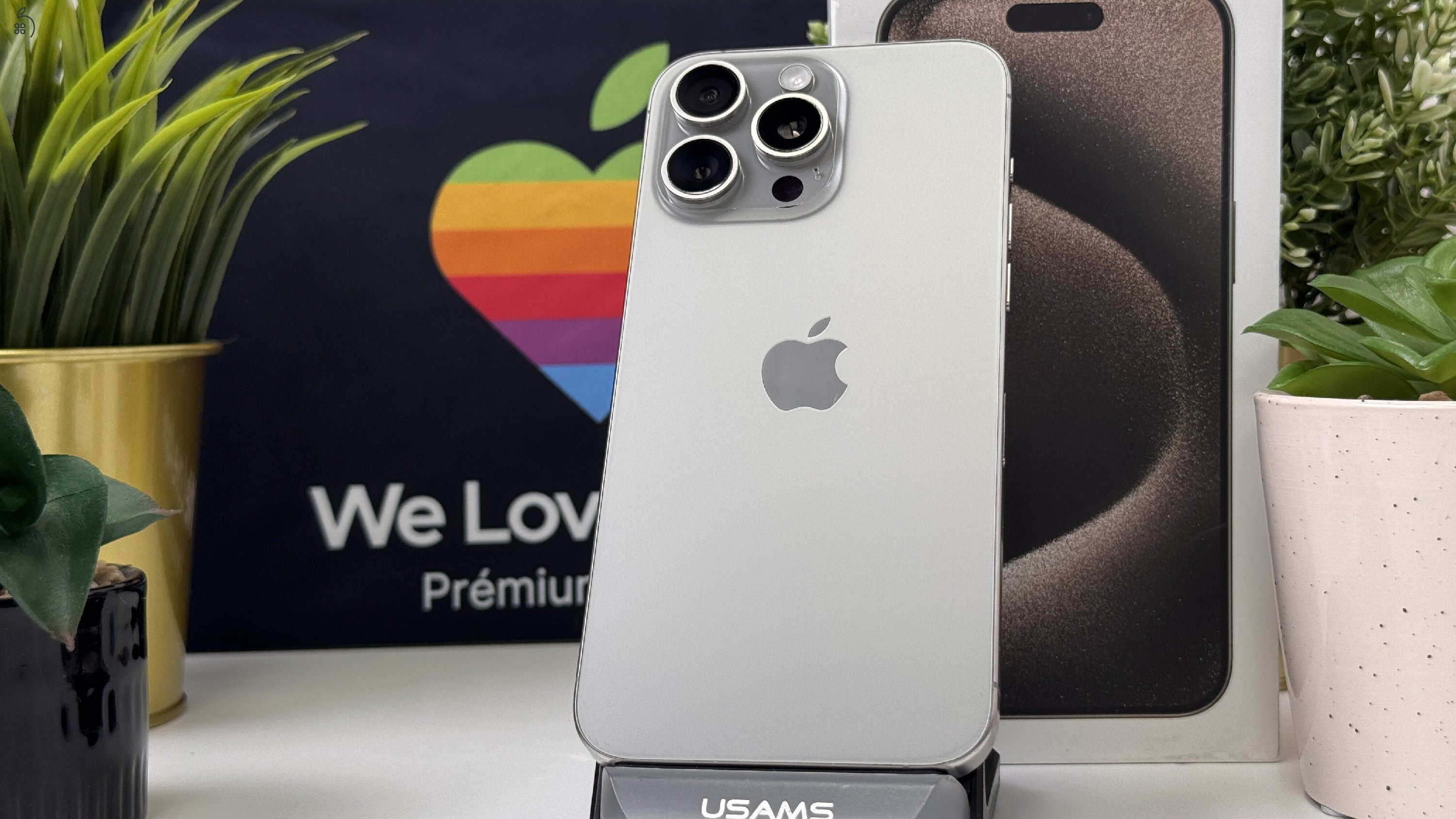 iPhone 15 Pro Max 256GB Natúr Titán, Független - 1ÉV Garancia, Számla