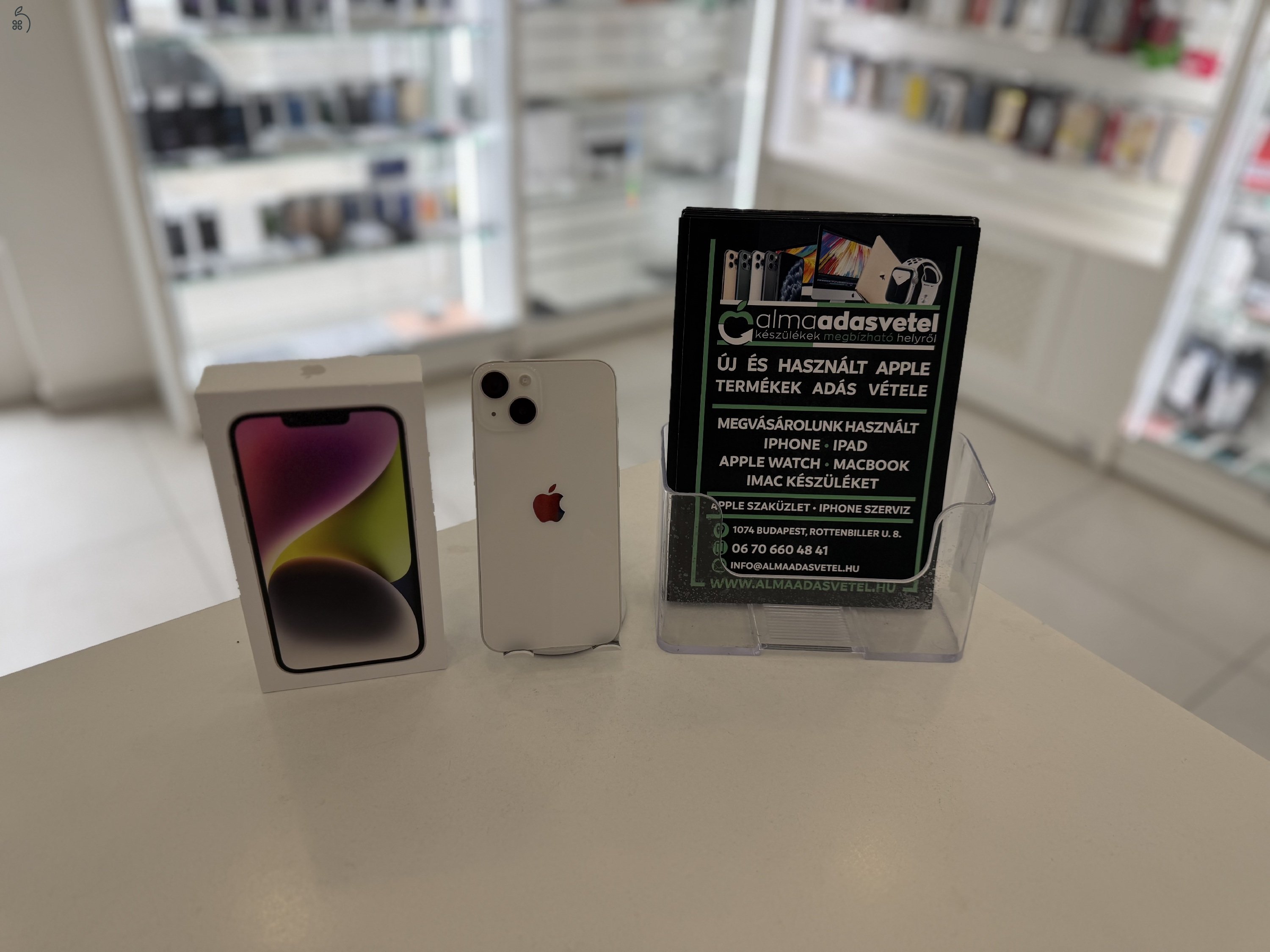 iPhone 14 128GB Független Újszerű 1 hónap gar./Akku 84%/p4839