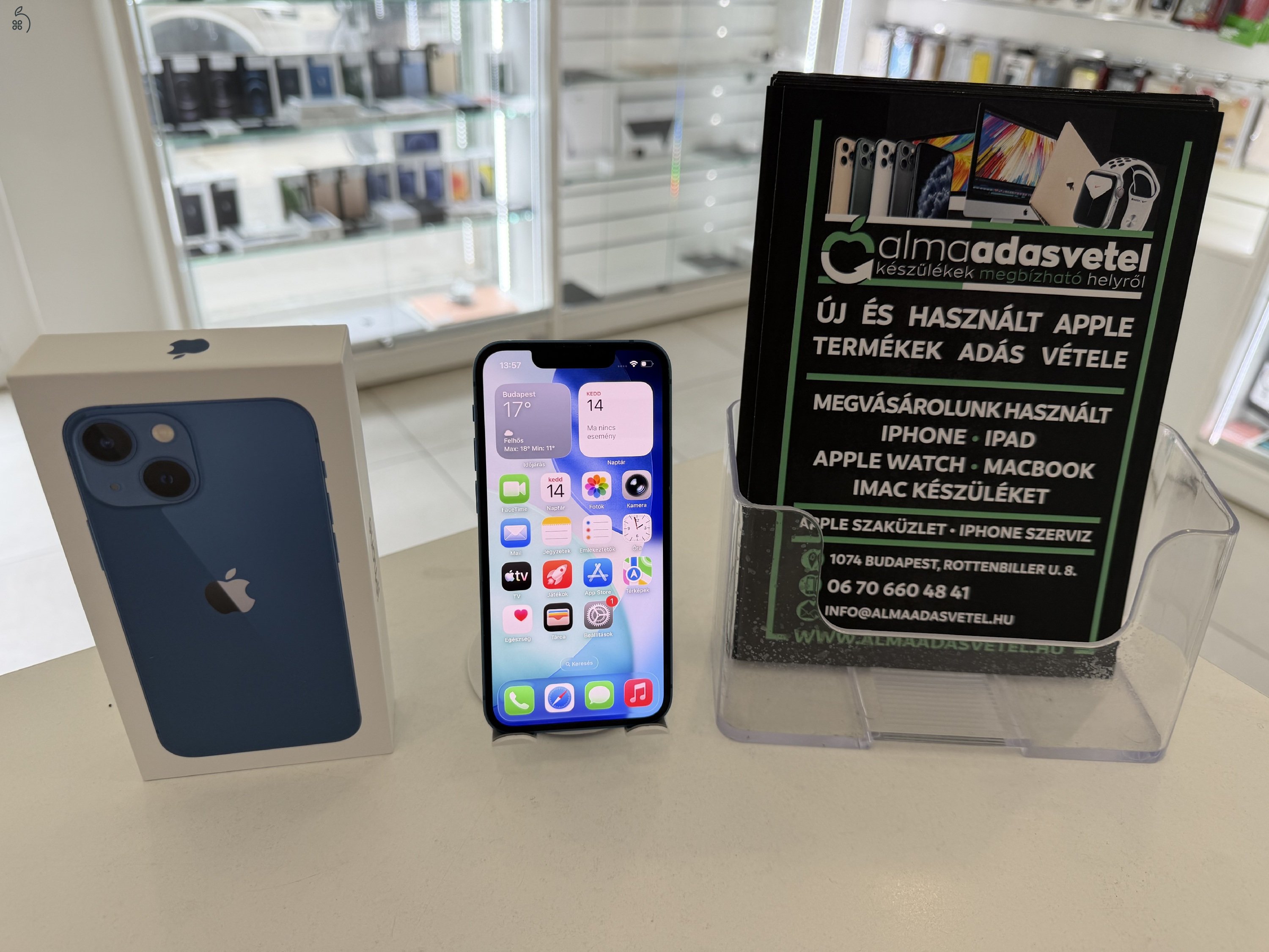 iPhone 13 Mini 128GB Független Újszerű/1 hónap gar./Akku 85%/p4840