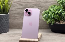 iPhone 15 Pink 128GB 2 ÉV Garanciával 90%