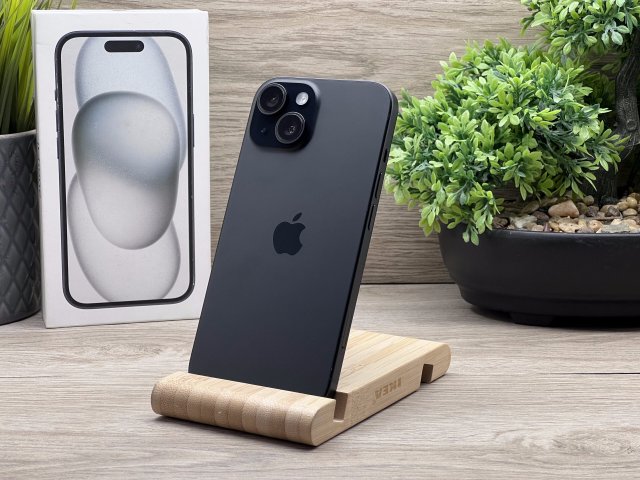 iPhone 15 Black 128GB 2 ÉV Garanciával 90%