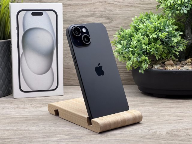 iPhone 15 Black 128GB 2 ÉV Garanciával 90%