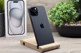 iPhone 15 Black 128GB 2 ÉV Garanciával 90%