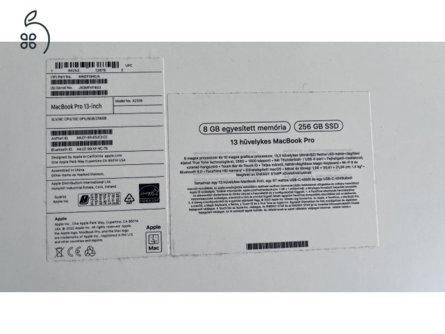 Eladó Apple MacBook Pro 13” (M2, 2022) – kiváló állapotban