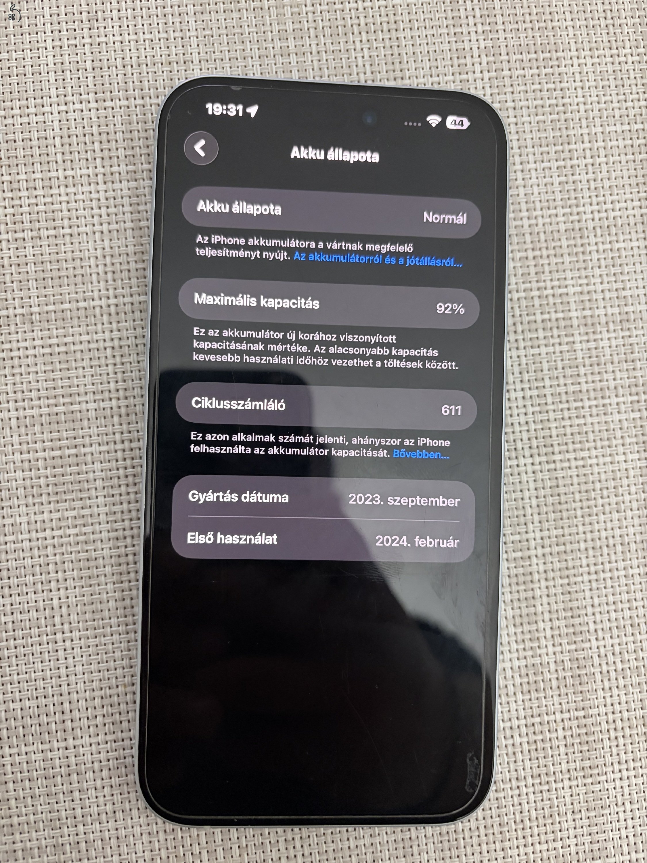 IPHONE 15 PLUS BLUE 128GB Kártyafüggetlen