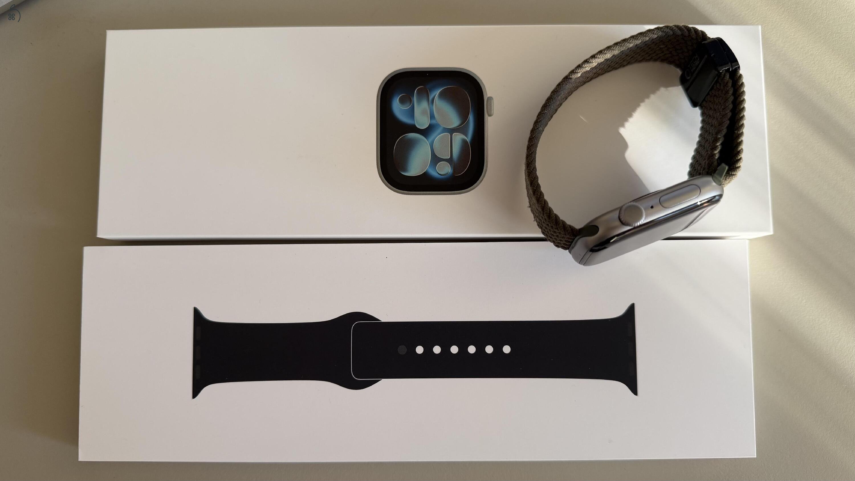 Apple Watch Series 11 GPS 46mm Space Grey Aluminium, gyári fekete szíjjal eladó - 6 hónapos