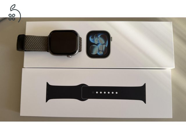 Apple Watch Series 11 GPS 46mm Space Grey Aluminium, gyári fekete szíjjal eladó - 6 hónapos