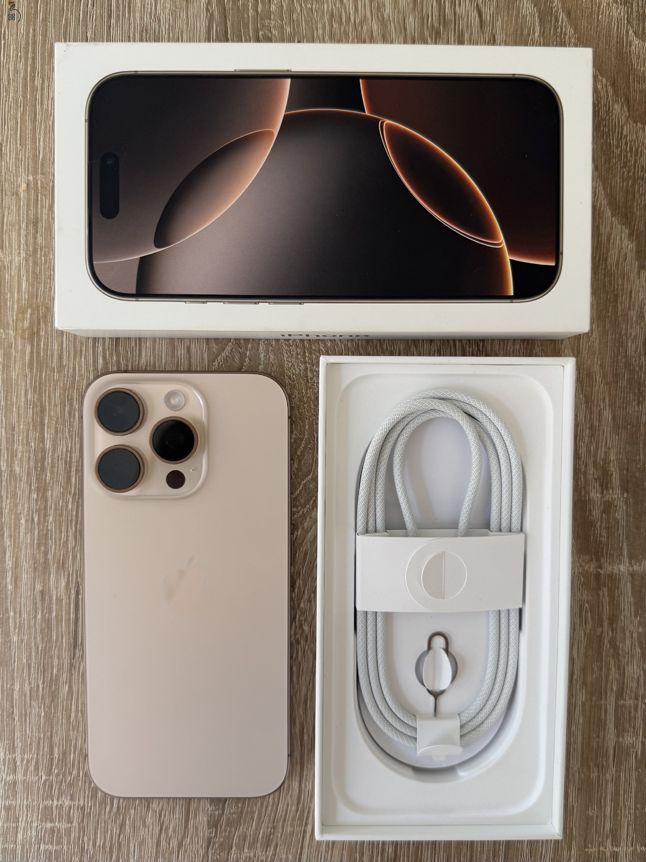 iPhone 16 Pro 128GB - Desert Titanium - 95% akku - Kártyafüggetlen