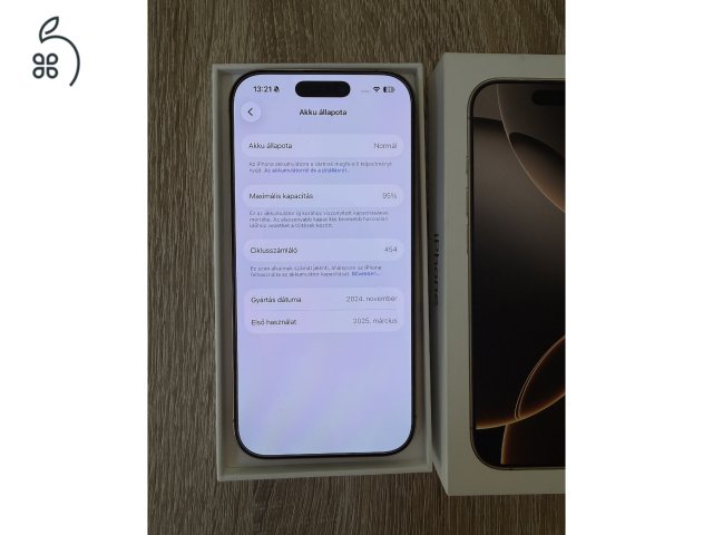 iPhone 16 Pro 128GB - Desert Titanium - 95% akku - Kártyafüggetlen
