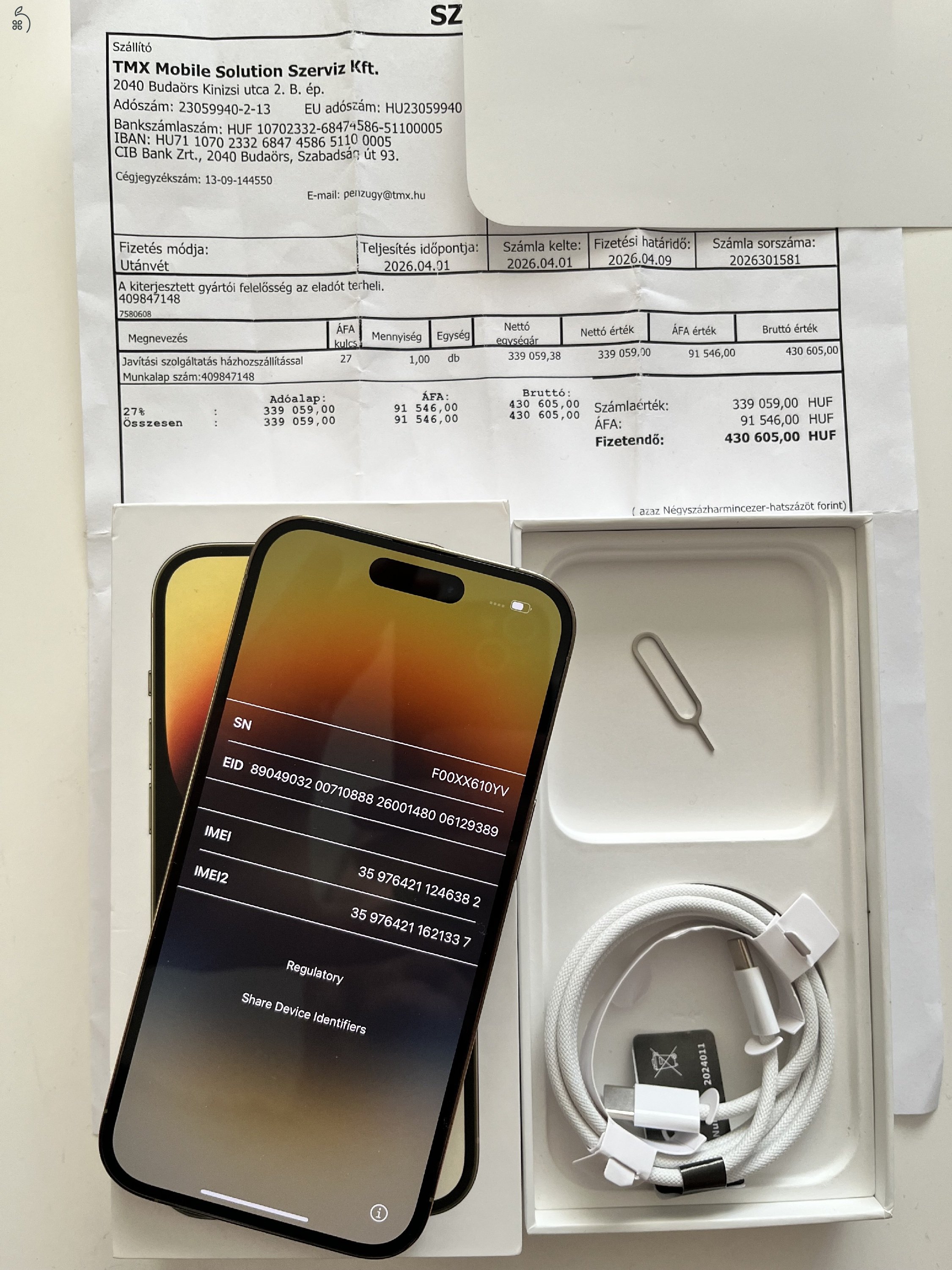 iPhone 14 Pro 128GB Új! Gold! 