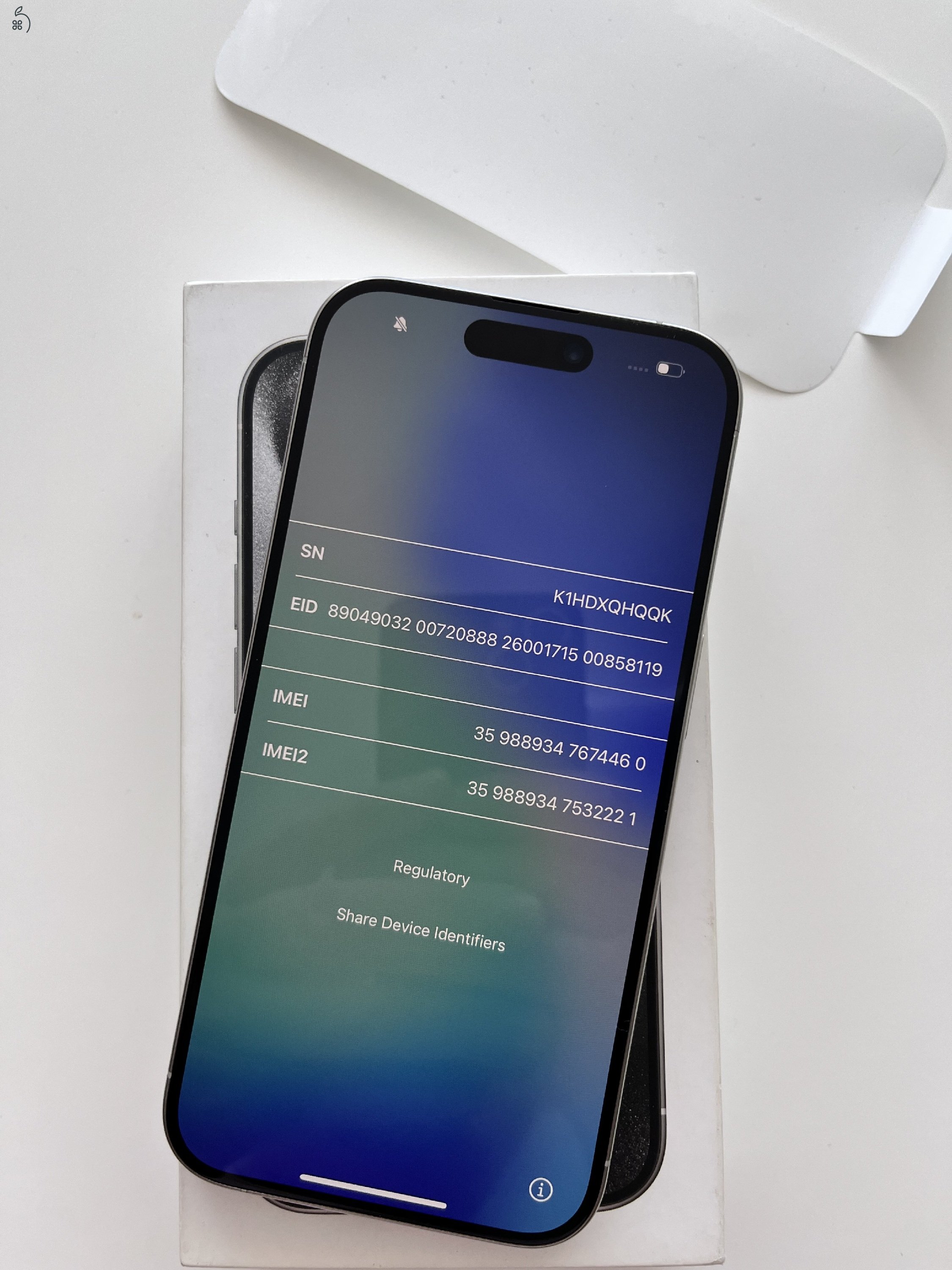 iPhone 15 Pro 128GB Új, nem felújított! Aktiválatlan! White Titanium. 