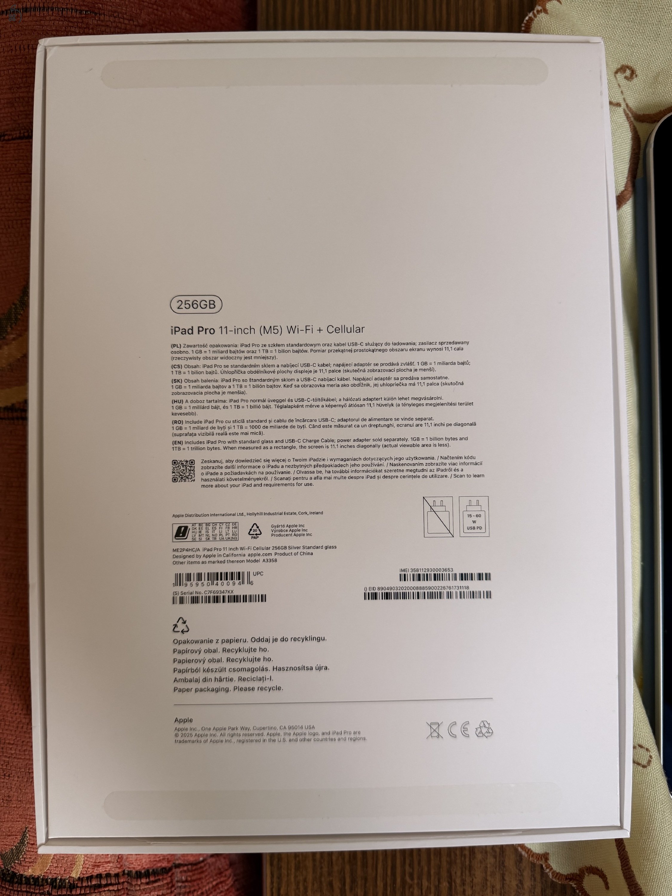 Ipad Pro M5 Wifi + Cellular 256GB