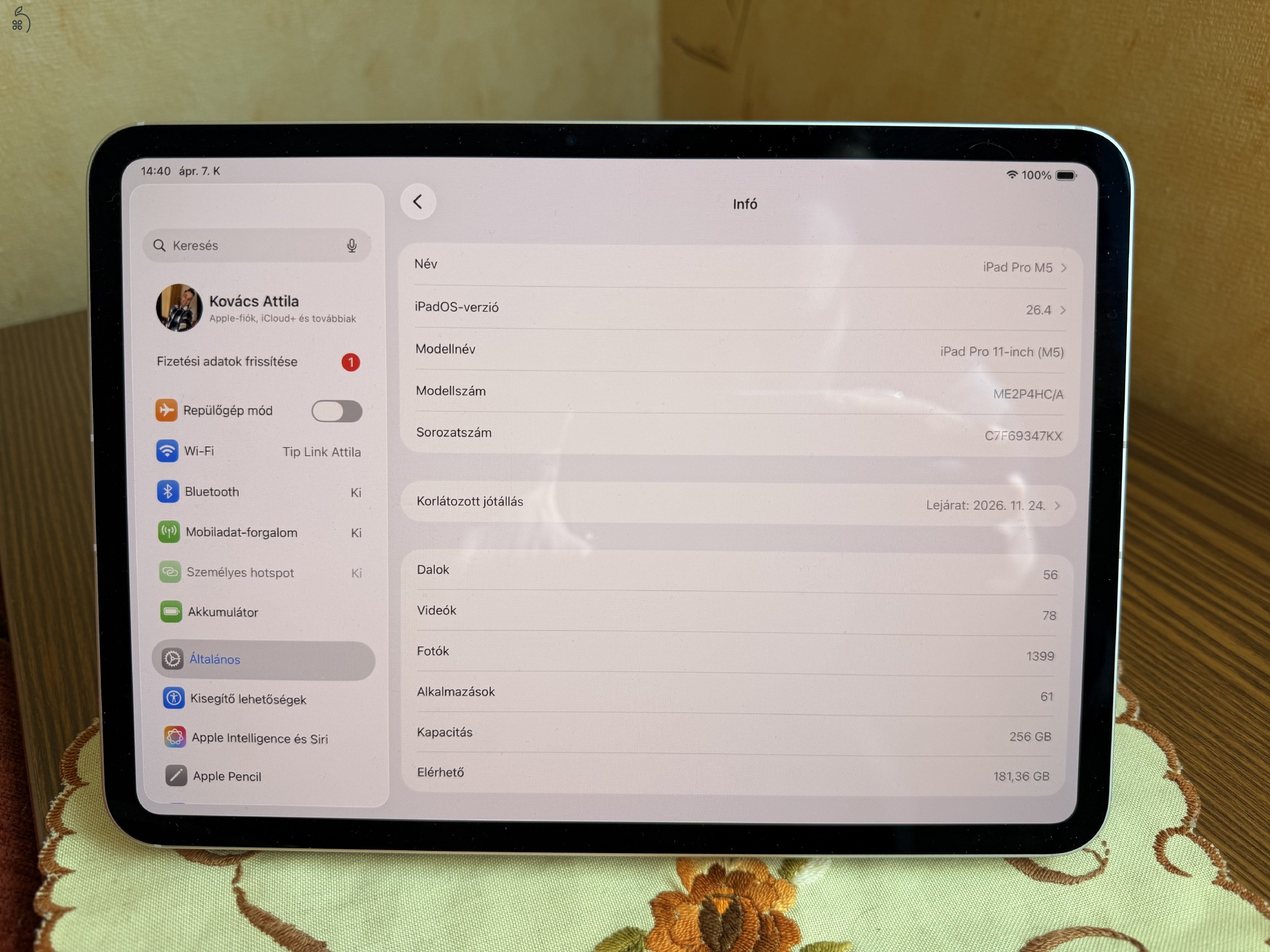 Ipad Pro M5 Wifi + Cellular 256GB