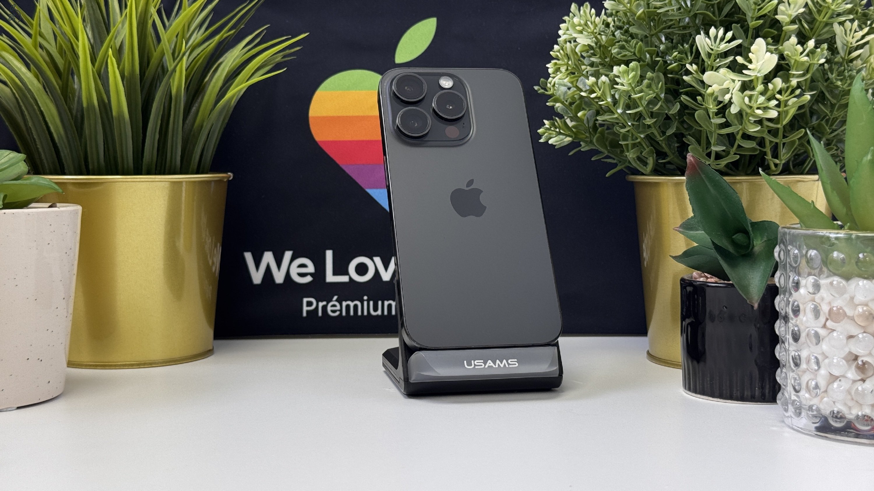 iPhone 15 Pro 512GB e-Sim, Fekete Titán, Független - Számla, Garancia