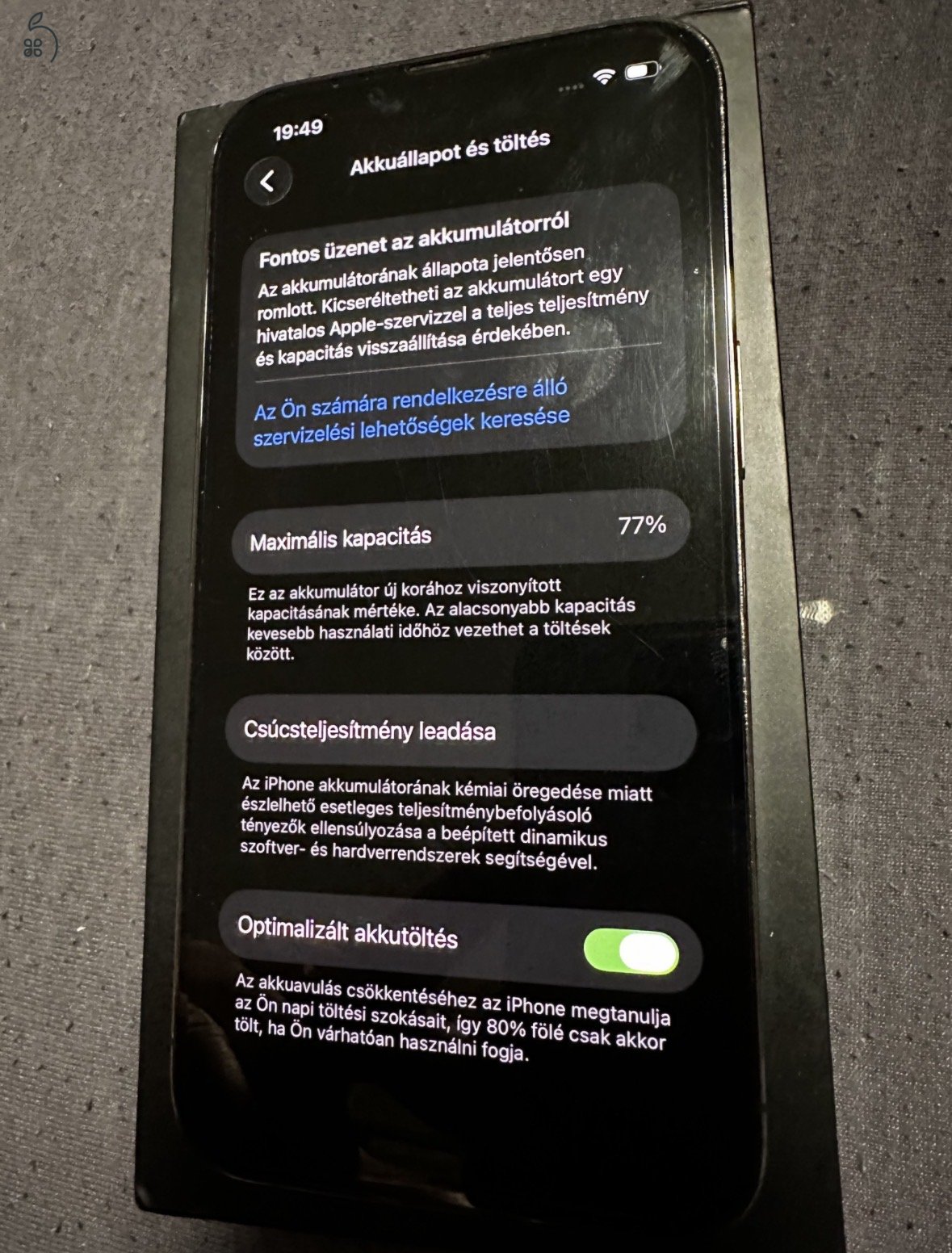 Eladó iPhone 13 Pro 128GB Szürke - Független, top állapot!