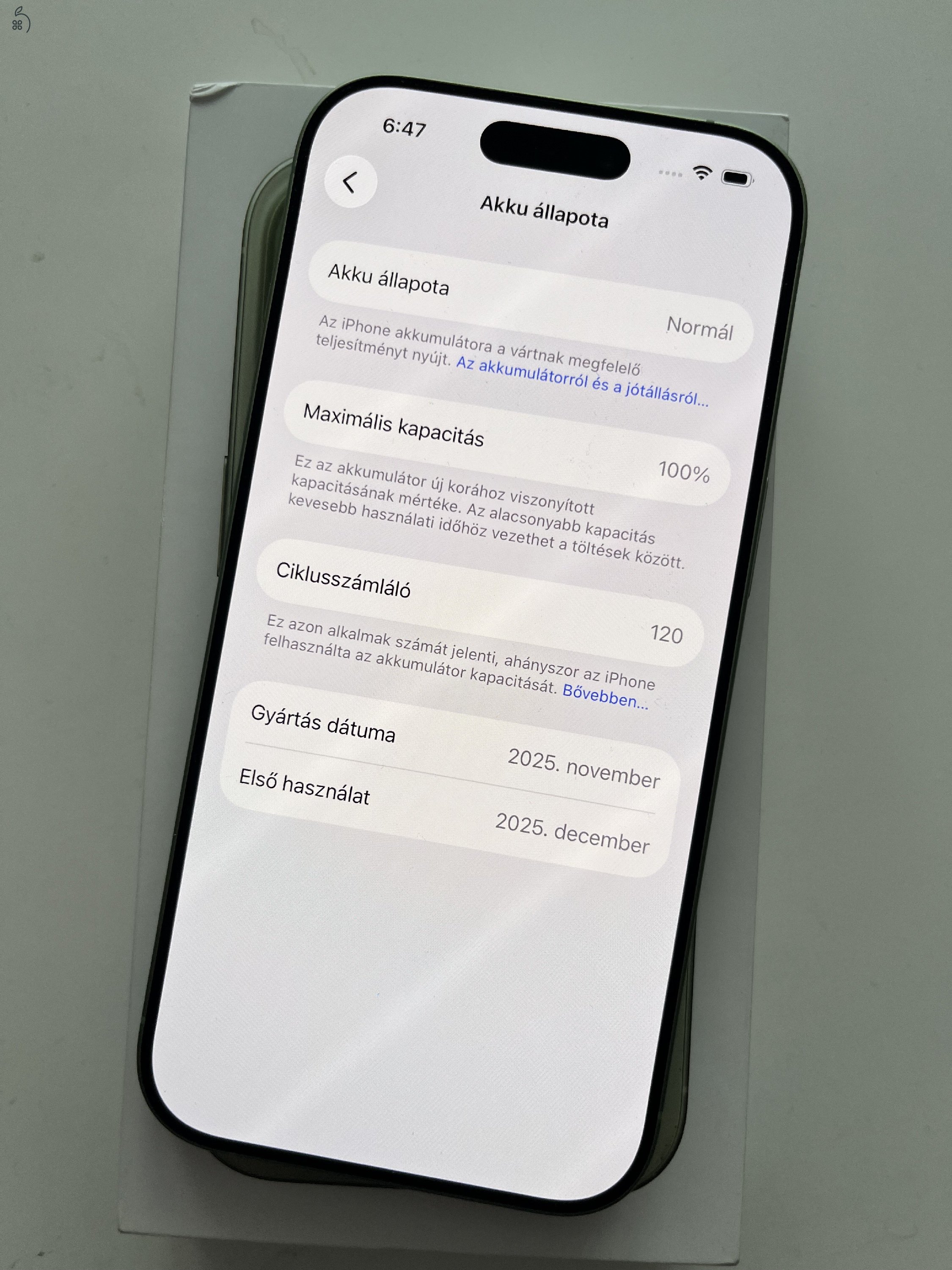 iPhone 17 256GB Új állapot! Akku 100%! 