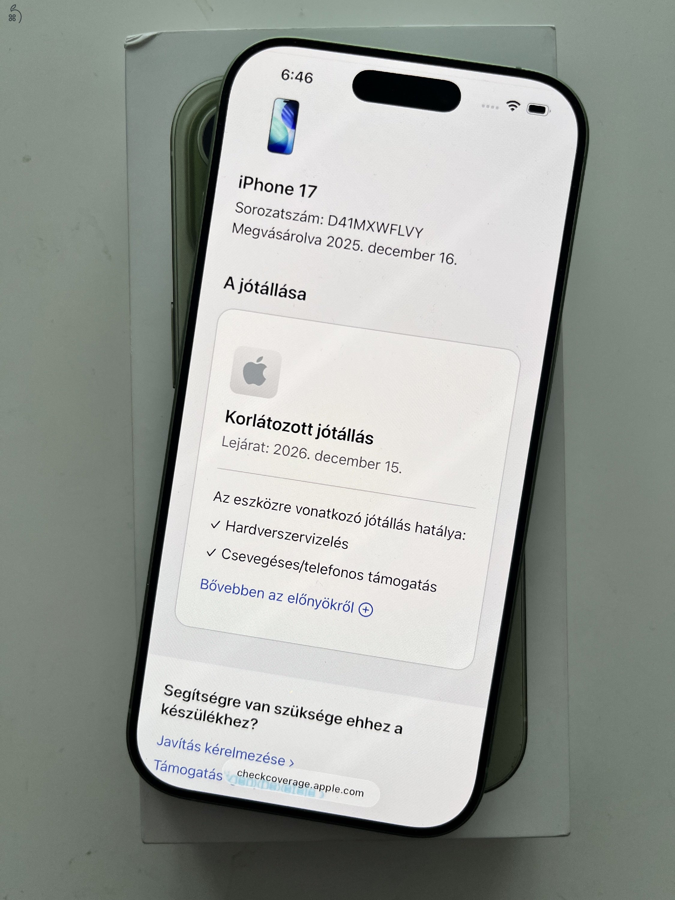 iPhone 17 256GB Új állapot! Akku 100%! 