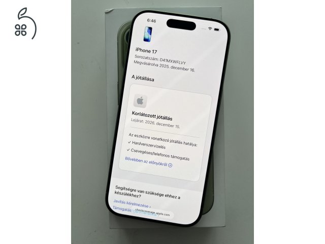 iPhone 17 256GB Új állapot! Akku 100%! 