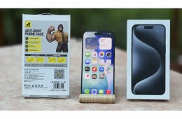 iPhone 15 Pro Max Blue Titanium 256GB karcmentes +4 hónap biztosítással