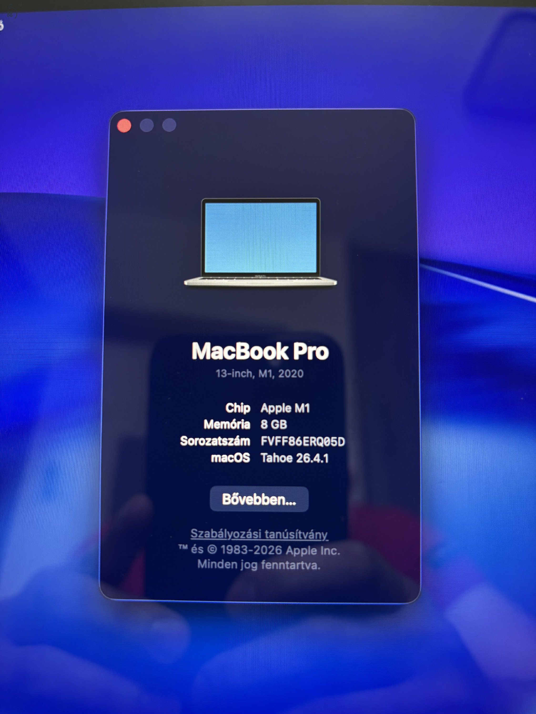 Apple MacBook Pro (13 hüvelykes, M1, 2020)