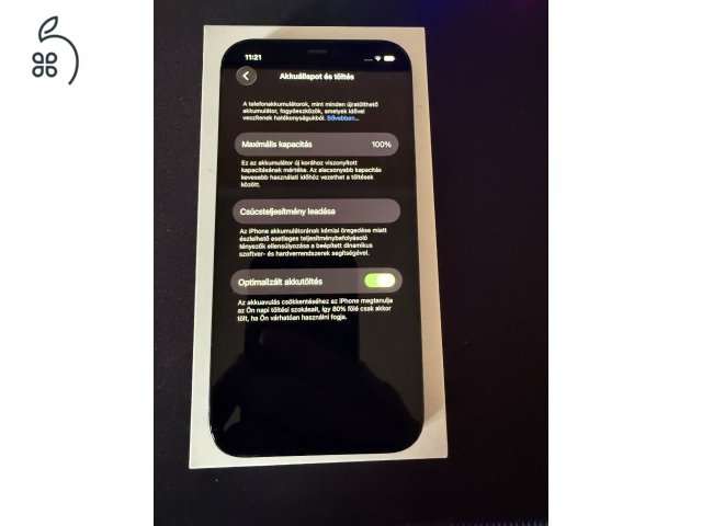 iPhone 12 64GB - Fekete - 100% Akkumulátor - Üvegfólia + Tok