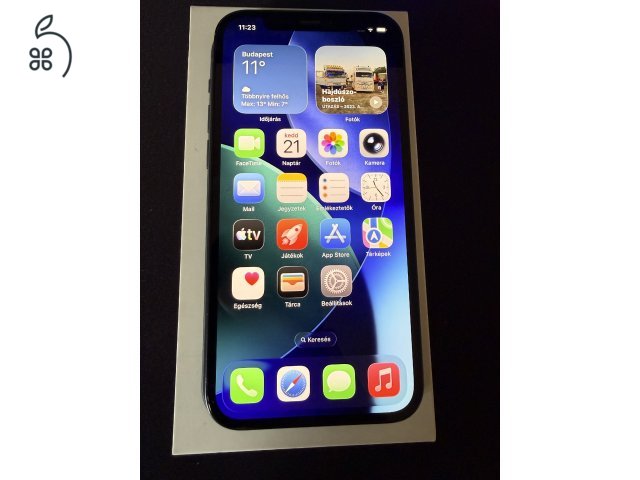 iPhone 12 64GB - Fekete - 100% Akkumulátor - Üvegfólia + Tok