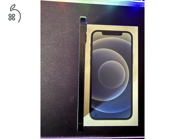 iPhone 12 64GB - Fekete - 100% Akkumulátor - Üvegfólia + Tok