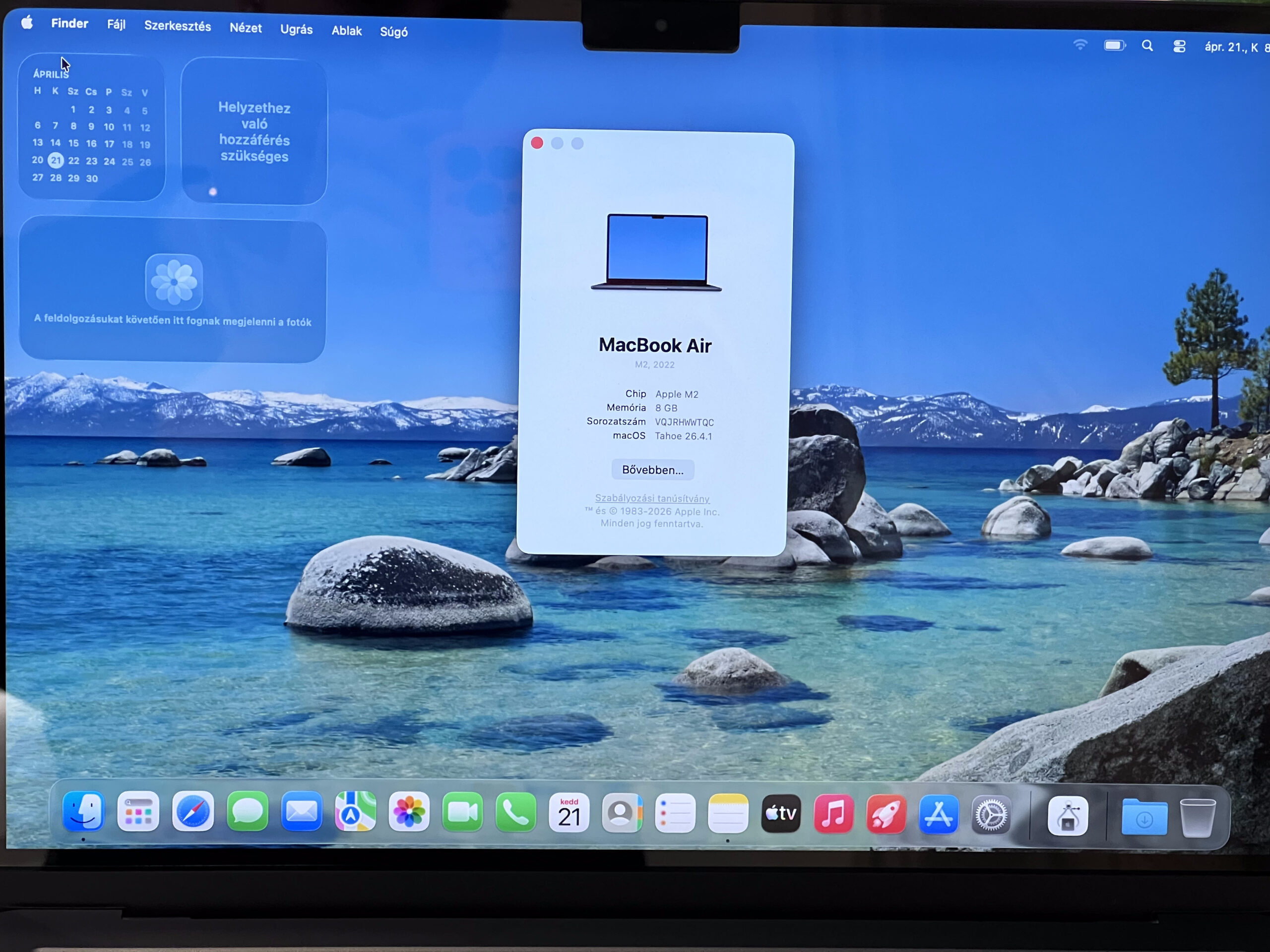 Hibátlan MacBook Air 2022 M2 13” 256GB 2 ÉV Garanciával