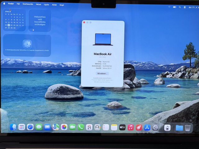 Hibátlan MacBook Air 2022 M2 13” 256GB 2 ÉV Garanciával