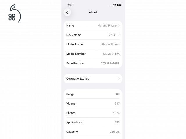 iPhone13 mini 256Gb fehér