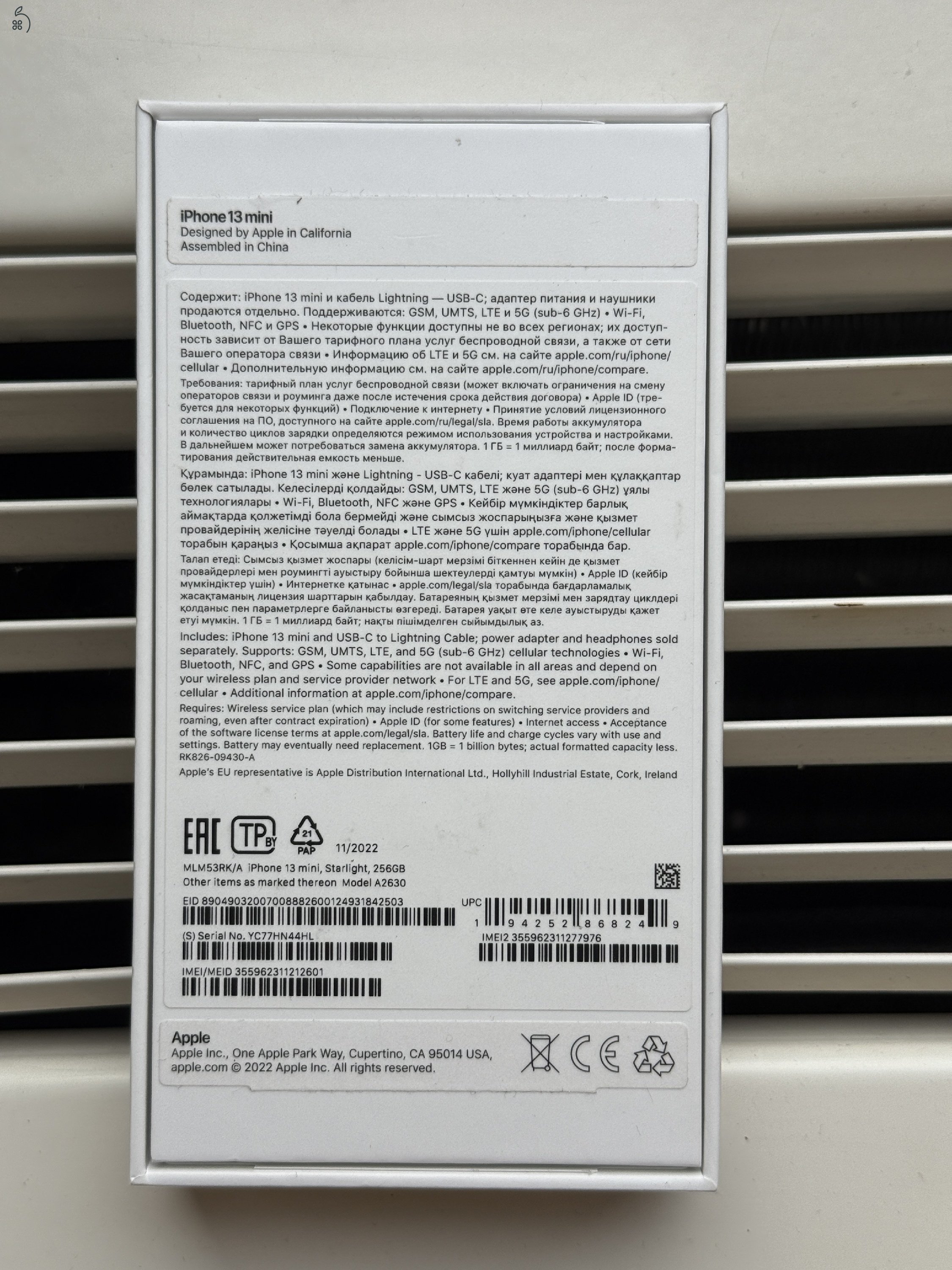 iPhone13 mini 256Gb fehér