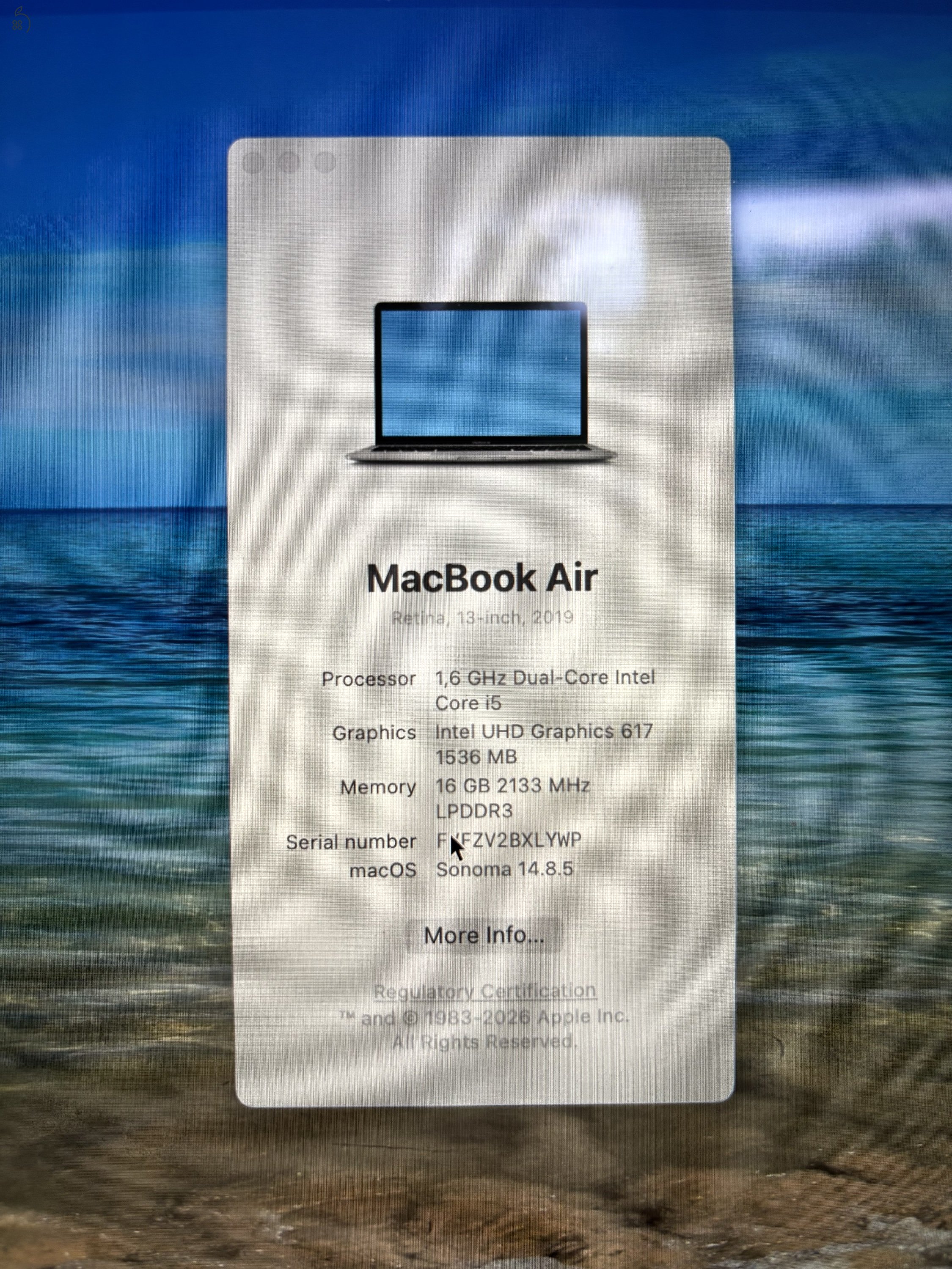 MacBook Air 13' 2019 (Intel i5, 16GB RAM, 256GB SSD)