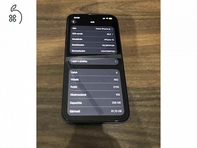 iPhone 13 256GB – Éjfekete – Karcmentes, gyári dobozában!