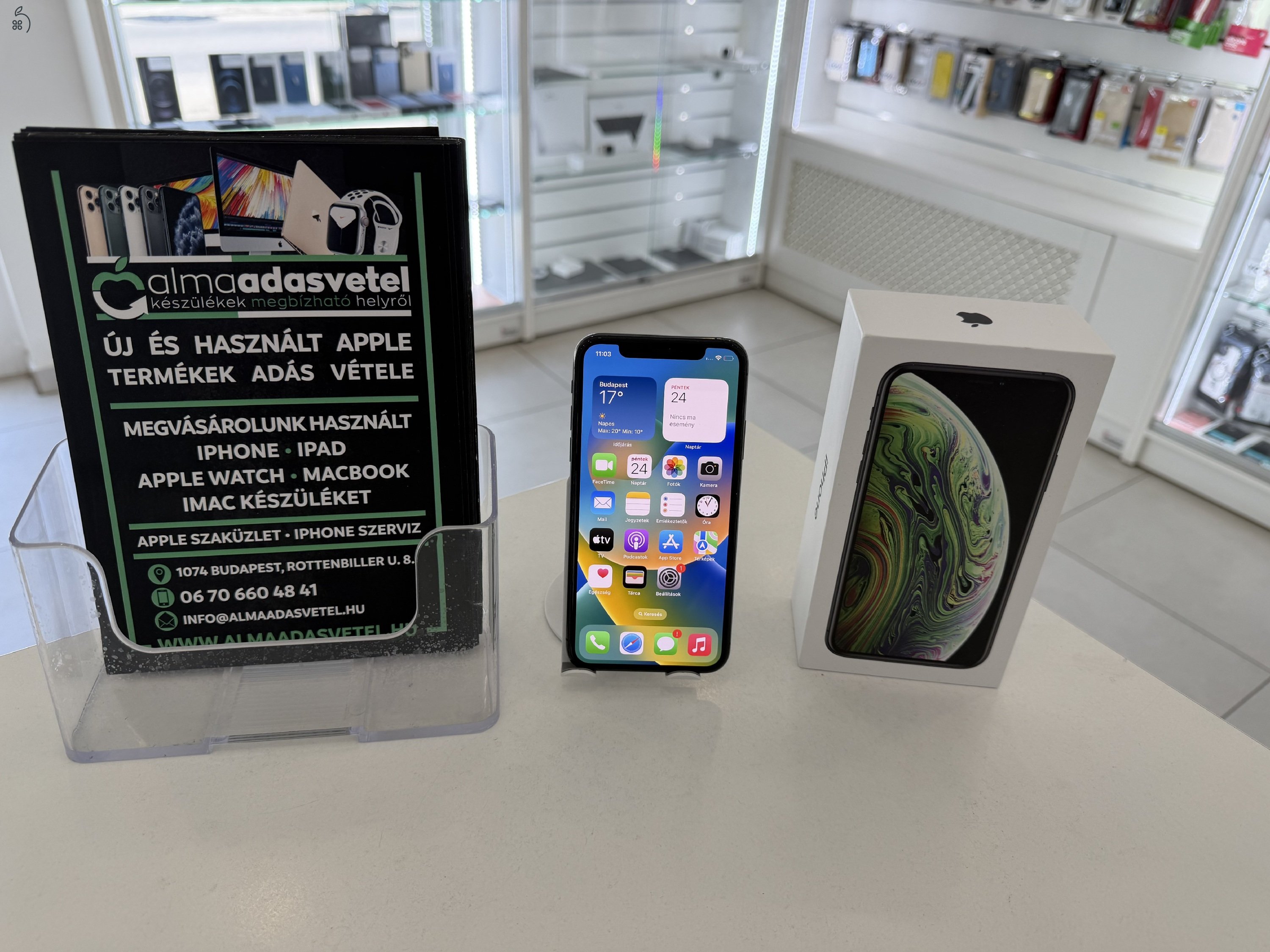 iPhone XS 256GB Független Újszerű/1 hónap gar./Akku 90%/p4857