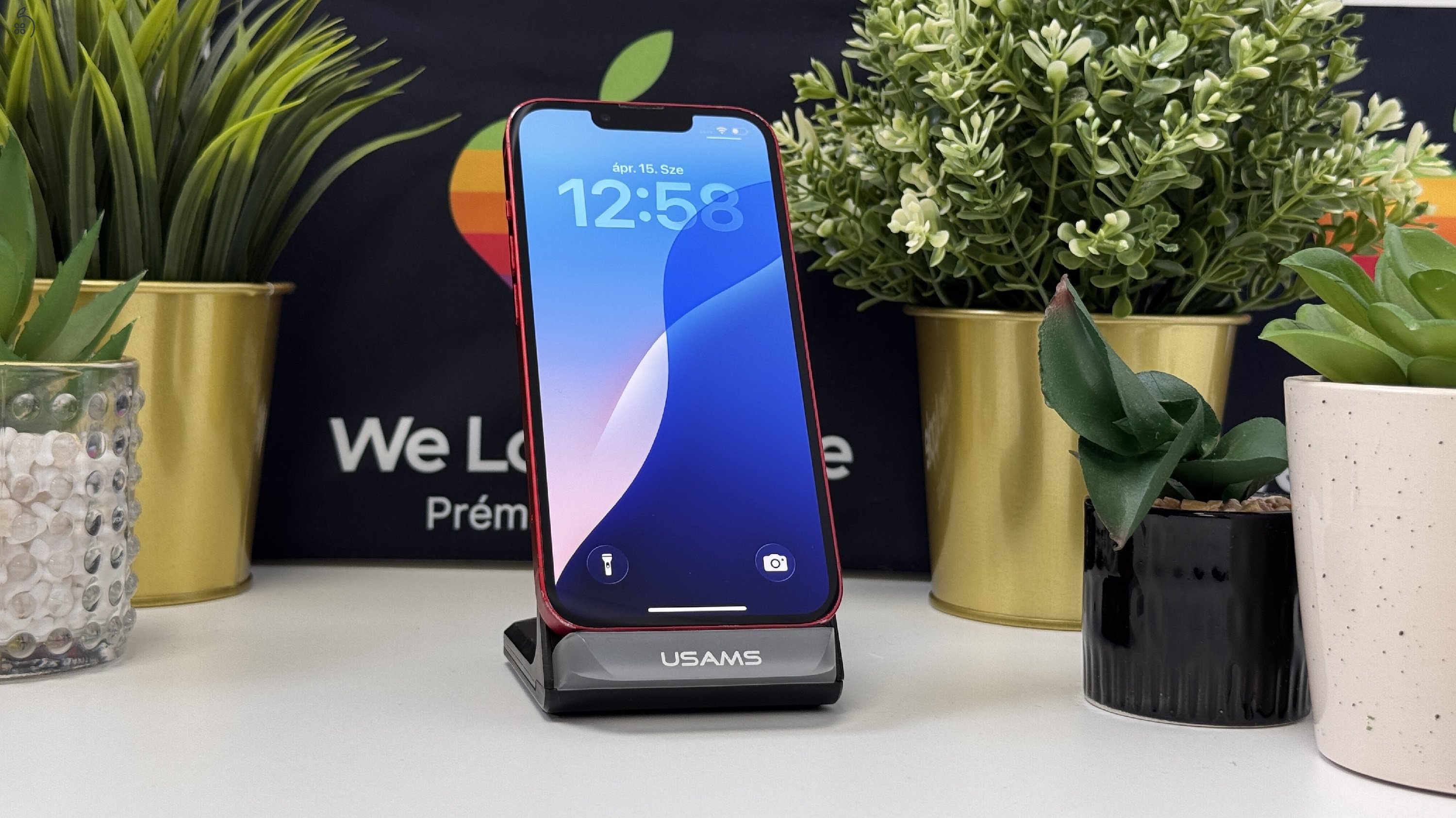 iPhone 13 128GB Piros, Független - 1ÉV Garancia, Számla